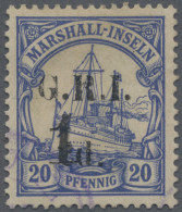 Delcampe - Deutsche Kolonien - Marshall-Inseln - Britische Besetzung: 1914, 1 Auf 2 D. Auf - Marshalleilanden