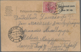 Deutsche Besetzung I. WK: Postgebiet Ober. Ost - 10. Armee: 1918, 30 Pfg Gebühre - Occupazione 1914 – 18