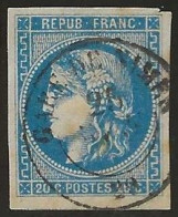 France  .  Y&T   .   46 B  (2 Scans)   .    O  .     Oblitéré - 1870 Bordeaux Printing