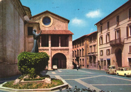 RIETI, LAZIO, ARCHITECTURE, STATUE, CARS, PIDGEONS, ITALY, POSTCARD - Rieti