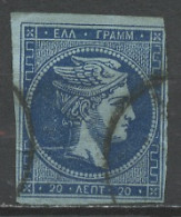 Grèce - Griechenland - Greece 1861-62 Y&T N°14A - Michel N°20 (o) - 40l Mercure - Chiffre 20 Au Verso - Used Stamps