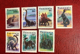 TANZANIE 1991 7v Neuf MNH ** Mi 854 / 860 Prehistoric Dinosaur* Mammals Säugetiere Turtle Mammiferi Mammifère TANZANIA - Prehistóricos