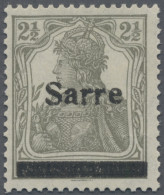 Deutsche Abstimmungsgebiete: Saargebiet: 1920 2½ (Pf) Olivgrau Mit Aufdruck In T - Unused Stamps