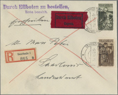 Deutsche Abstimmungsgebiete: Saargebiet: 1934, Volkshilfe-Abstimmungsaufdruck, K - Brieven En Documenten