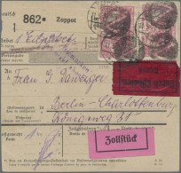 Danzig: 1920, Freimarken 2,50Mark, 2 Stck. Vorderseitig Sowie 1,50 Mark Rückseit - Other & Unclassified