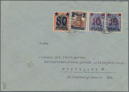 Danzig: 1920, 2 Mark Auf 35 Pfg. Rötlichbraun Mit Hellgrüngrauem Unterdruck, Spi - Autres & Non Classés