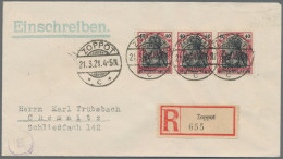 Danzig: 1920, Kleiner Innendienst 40 Pfg. Karminrot/schwarz Im Waagerechten 3er- - Altri & Non Classificati
