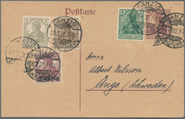 Danzig: 1920, Mitläufer Dt.Reich Ganzsachenkarte 15 Pfg. Braunlila Mit Zusatzfra - Altri & Non Classificati