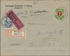 Danzig: 1935, Wappen 70 Pfg. Gelbgrün/zinnoberrot Als Portogerechte Einzelfranka - Altri & Non Classificati