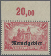 Memel: 1920 FEHLDRUCK 1 M. Rot, Offsetdruck, Urmarke Deutsches Reich MiNr. A113a - Memel (Klaipeda) 1923