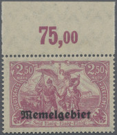 Memel: 1920 2,50 M. Rosalila Mit Bogenrand Oben (Feld 3), Tadellos Postfrisch, S - Klaipeda 1923