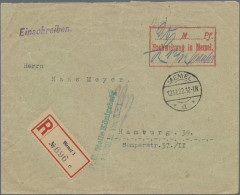 Memel - Besonderheiten: 1922, Barfrankatur "Nachweisung In Memel", Roter Kastens - Memel (Klaïpeda) 1923