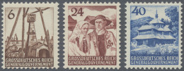 Dt. Besetzung II WK - Generalgouvernement: 1944, 6, 24 & 40 Pf. Unverausgabte Fr - Occupazione 1938 – 45