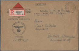 Dt. Besetzung II WK - Generalgouvernement: 1945, Dienstpost-Einschreiben-Nachnah - Occupation 1938-45