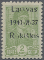 Dt. Besetzung II WK - Litauen - Rakischki (Rokiskis): 1941 2 K. Grün Mit Aufdruc - Besetzungen 1938-45