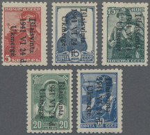 Dt. Besetzung II WK - Litauen - Wilkomir (Ukmerge): 1941 Kompletter Satz In Unge - Occupazione 1938 – 45