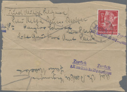 Zensurpost: 1944, Dt.Reich, 12 Pf Rot 'RAD' Auf Brieffragment V. Tegernsee Nach - Altri & Non Classificati