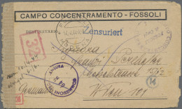 KZ-Post: KZ-Post, Campo Fossoli 1944: Vordruckumschlag Mit Inhalt Vom 14.4. Nach - Cartas & Documentos