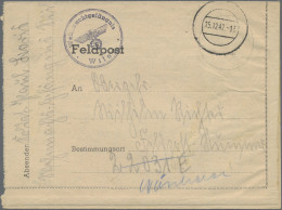 KZ-Post: 1942, WEHRMACHTSGEFÄNGNIS WILNA, Offener Briefstempel Und Gleichlautend - Cartas & Documentos