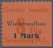 Deutsche Lokalausgaben Ab 1945: SPREMBERG: 1945, 8 Pfg. + 1M. Mit Fehlfarbe "gel - Altri & Non Classificati