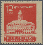 Sowjetische Zone - Ost-Sachsen: 1946, 12+88 Pf, Wiederaufbau, Probedruck In Lebh - Sonstige & Ohne Zuordnung