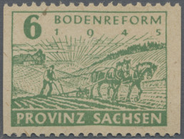 Sowjetische Zone - Provinz Sachsen: 1945, Bodenreform 6 Pf Lebhaftgrün Mit Postm - Altri & Non Classificati