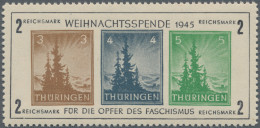 Sowjetische Zone - Thüringen: 1945, Antifablock T - Papier In Type V: "Kerbe Im - Sonstige & Ohne Zuordnung