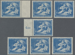 DDR: 1950, 12 Pfg. Mansfelder Bergbau, 7 Postfrische Marken In Der Farbe "c", Ei - Ongebruikt