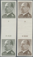 DDR: 1969, Ulbricht 1 Mark Grünoliv Und 2 Mark Siena, Zwei Ungezähnte Zwischenst - Unused Stamps