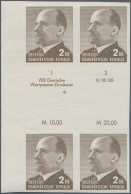 DDR: 1969, Ulbricht 1 Mark Grünoliv Und 2 Mark Siena, Je Zwei Ungezähnte Zwische - Nuevos