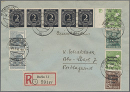 Berlin - Vorläufer: 1948, Netzaufdruck, 10 Pfg., Linkes Randstück Mit Druckerzei - Storia Postale