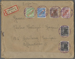 Berlin: 1949, 2 Pfg. Schwarzaufdruck (2) Zus. Mit Rotaufdruck 10 Pfg., 15 Pfg. ( - Lettres & Documents