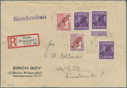 Berlin: 1949, 6 Pfg. Schwarzaufdruck (3) Und 30 Pfg. Schwarzaufdruck Zus. Mit Ro - Storia Postale