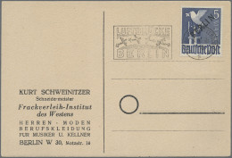 Berlin: 1948 Die Vier Markwerte Mit Schwarzaufdruck Jeweils Als Einzelfrankatur - Storia Postale