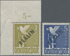 Berlin: 1948, Schwarzaufdruck, 1 Mk. Mit Ur-Plattenfehler I, Postfrische Linke O - Neufs