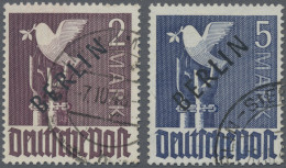 Berlin: 1948, Schwarzaufdruck, 2 Mark Bzw. 5 Mark, Je Sauber Gestempelte Prachts - Gebraucht