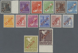 Berlin: 1949, Berlin Rotaufdruck Komplett Postfrisch, Attest Schlegel HG BPP, (M - Unused Stamps