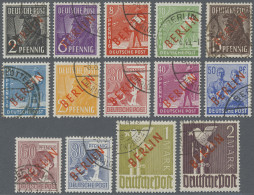 Berlin: 1949 'Rotaufdruck': Kompletter Satz Bis 2 M., Sauber Gestempelt, Dabei D - Used Stamps