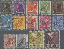 Berlin: 1949, Berlin Rotaufdruck Komplett Gestempelt, Teils Minimal Höher Signie - Used Stamps