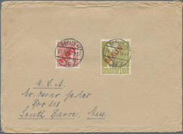 Berlin: 1949, Rotaufdruck 1 DM Und 30 Pfg. Als Portogerechte Frankatur Auf Brief - Cartas & Documentos