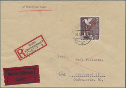 Berlin: 1949, Rotaufdruck 2 DM Auf R-Eilboten-Brief Von "BERLIN-CHARLOTTENBURG 2 - Brieven En Documenten
