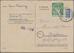 Berlin: 1949, 10 Pfg. Währungsgeschädigte (mit Interessanter Druckzufälligkeit " - Storia Postale