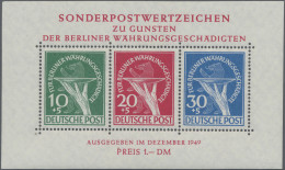 Berlin: 1949, Währungsgeschädigten Block, Postfrisch Mit Vollem Originalgummi, F - Ongebruikt