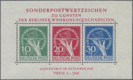 Berlin: 1949, Währungsgeschädigten Block, Postfrisch Ohne Mängel, Fotoattest Sch - Unused Stamps