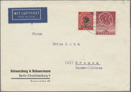 Berlin: 1950, 20 Pfg. ERP Und 5 Pfg. Grünaufdruck, Zwei Portogerechte Frankature - Covers & Documents