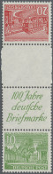 Berlin - Zusammendrucke: 1949, Senkrechter Zusammendruck Berliner Bauten 20+Z+R1 - Se-Tenant