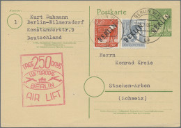 Berlin - Ganzsachen: 1949, Ganzsache P 1 D, 10 Pf Schwarzaufdruck Auf Gelblichem - Other & Unclassified