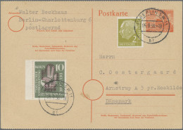 Berlin - Ganzsachen: 1952, Bauten 8 Pfg. Orange, Gezähnte Karte Mit Zusatzfranka - Other & Unclassified