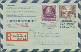 Berlin - Ganzsachen: 1952, Luftpostfaltbrief 60 Pfg. Mit Zusatzfrankatur 40 Pfg. - Otros & Sin Clasificación
