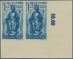 Französische Zone - Rheinland Pfalz: 1948, 1 DM Karl Der Große, Postfrisches Ung - Other & Unclassified